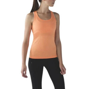 Lululemon Womens 6  Swiftly Tech Racerback Heathered Orange